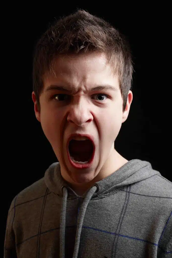 angry teen boy