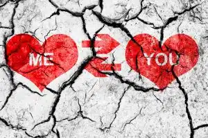 Me and You hearts symbolize dead relationships